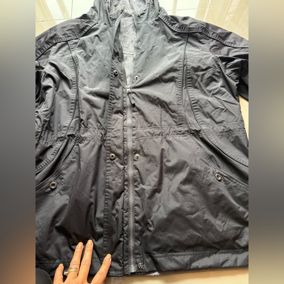 St.John’s Bay woman reversible utility jacket black gray cinched waist size 1X - Picture 8 of 16